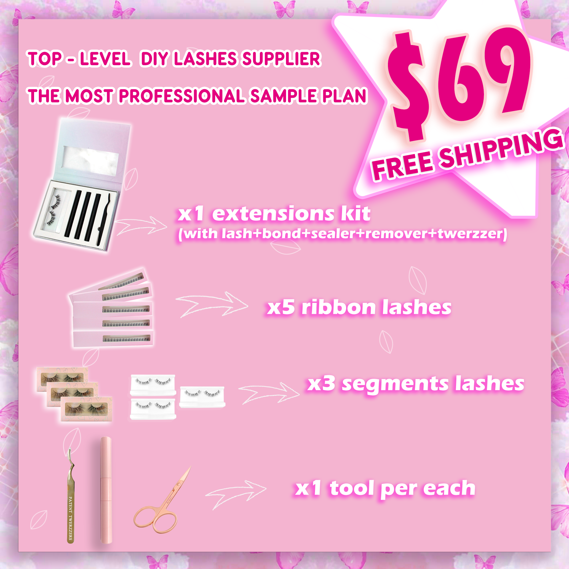 diy lash sample kits - wholesale lashes supplier